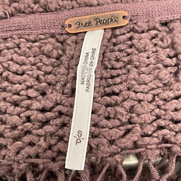 Free People Belong To You Open Knit Sweater In Dark Purple Size Small NWT - Picture 12 of 13